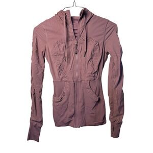 Lululemon Dance Studio Jacket Purple Zip Up Hoodie Thumbholes Active Women Small